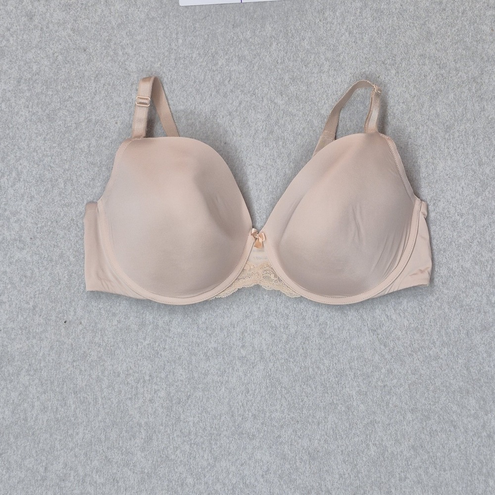 Torrid Curve Women Bra 40DD Beige Push Up T Shirt Underwired Lace